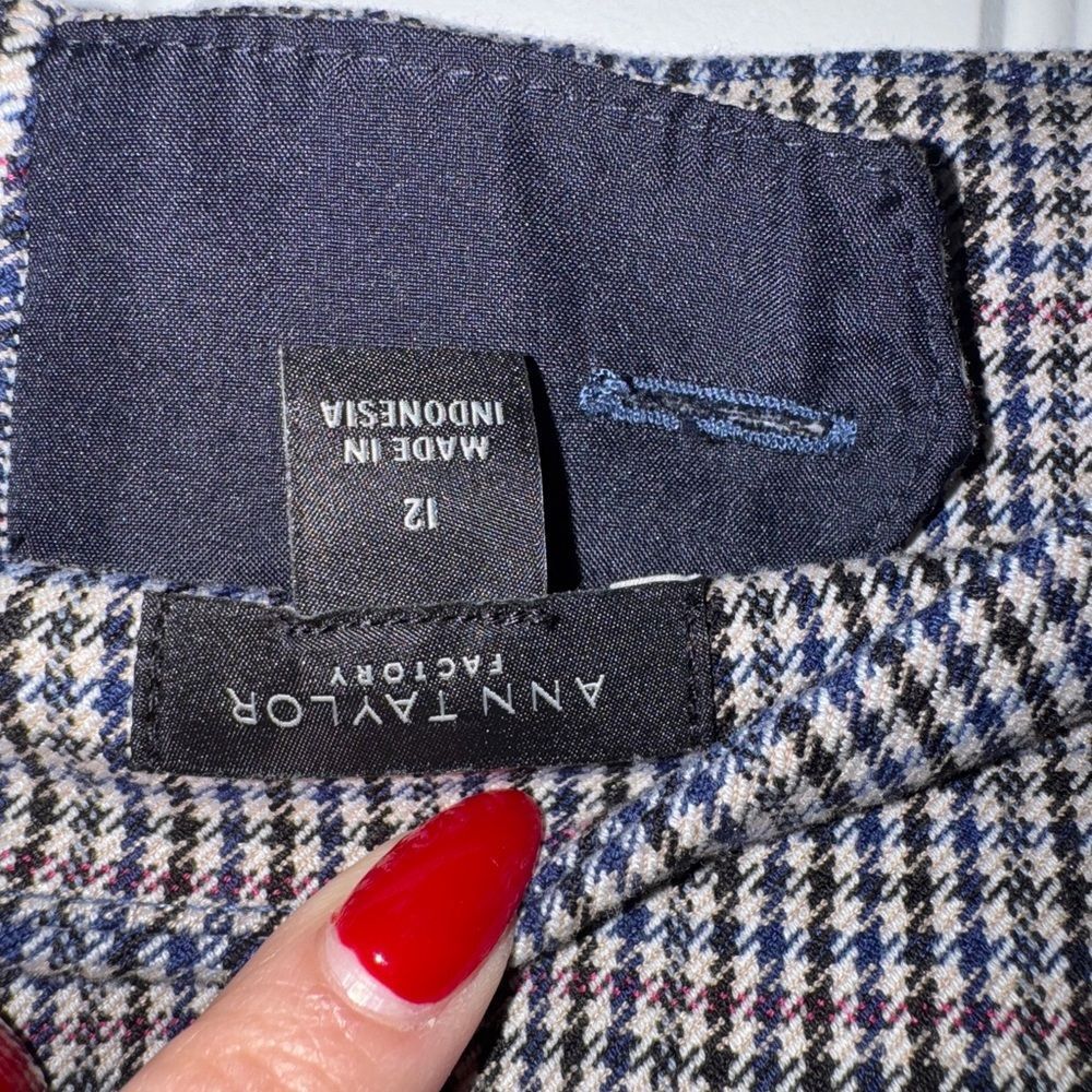 Ann Taylor houndstooth Patterned office siren secretary dark academia Pants - Picture 5 of 5